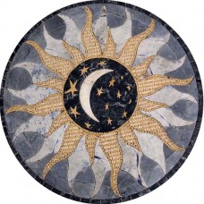 Marble Moon Mosaic Stone Art Tile Medallion - Celia Gray   252366594386